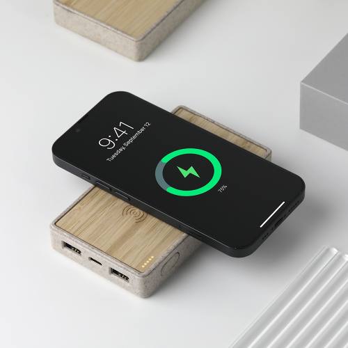 Powerbank 10000 mAh Bambu Wireless Mobil Şarj Cihazı Promosyon Ürün