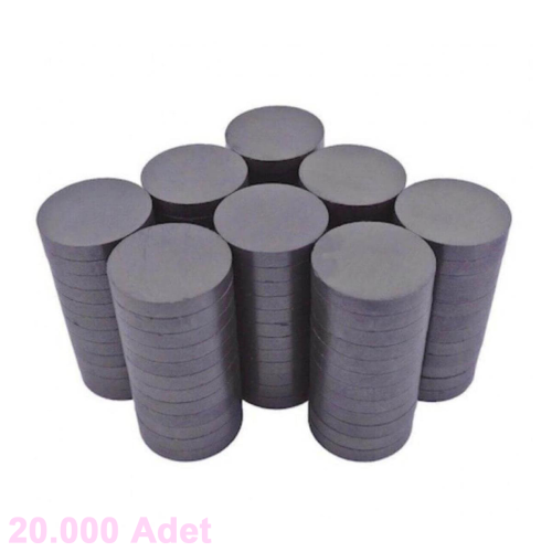 Çap 10 mm Kalınlık 3 mm Yuvarlak Kömür / Ferrit Mıknatıs Oxit Magnet