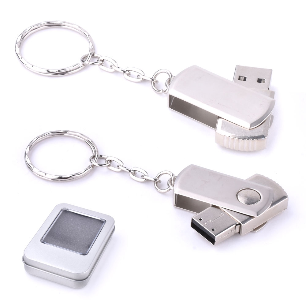 16 GB Döner Kapaklı Metal Anahtarlık USB Bellek Promosyon Ürün