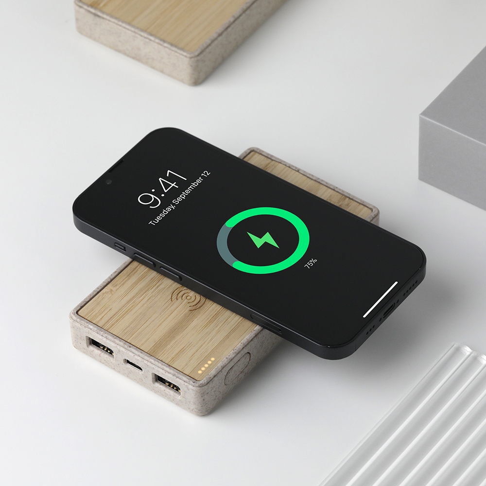 Powerbank 10000 mAh Bambu Wireless Mobil Şarj Cihazı Promosyon Ürün